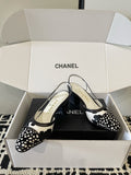 26FW New Women's Versatile Color-Block Slingback Sandals with Chunky Heels (height: 6.5cm)