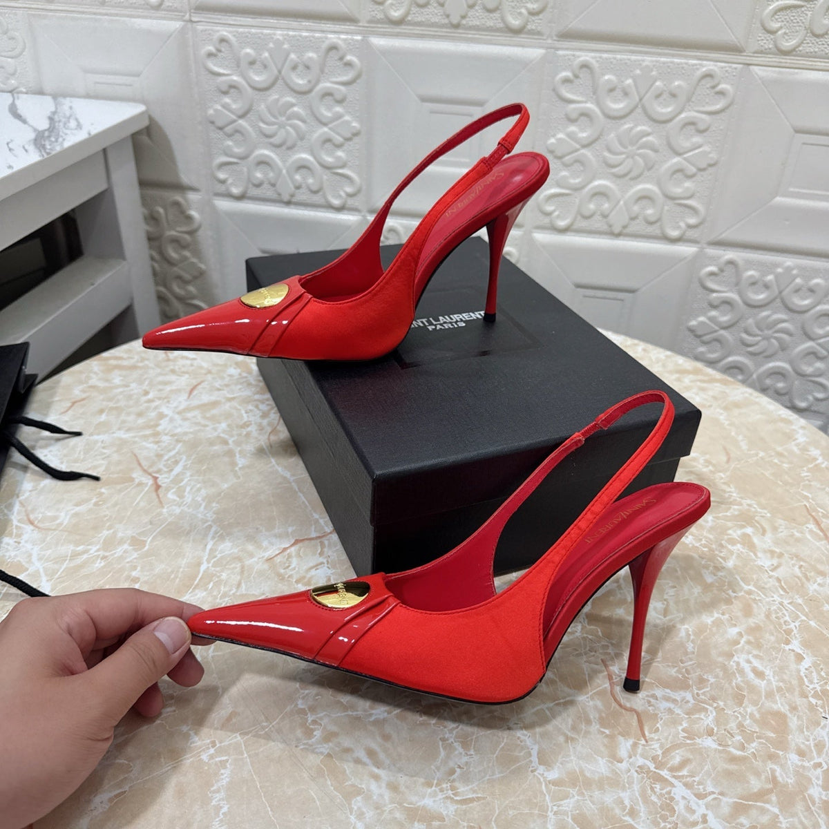 26FW New YSL Logo High Heels 👠(height: 10.5cm)