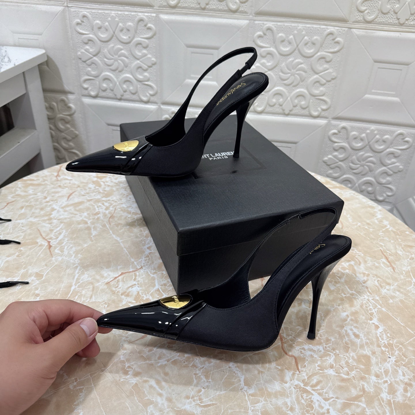 26FW New YSL Logo High Heels 👠(height: 10.5cm)