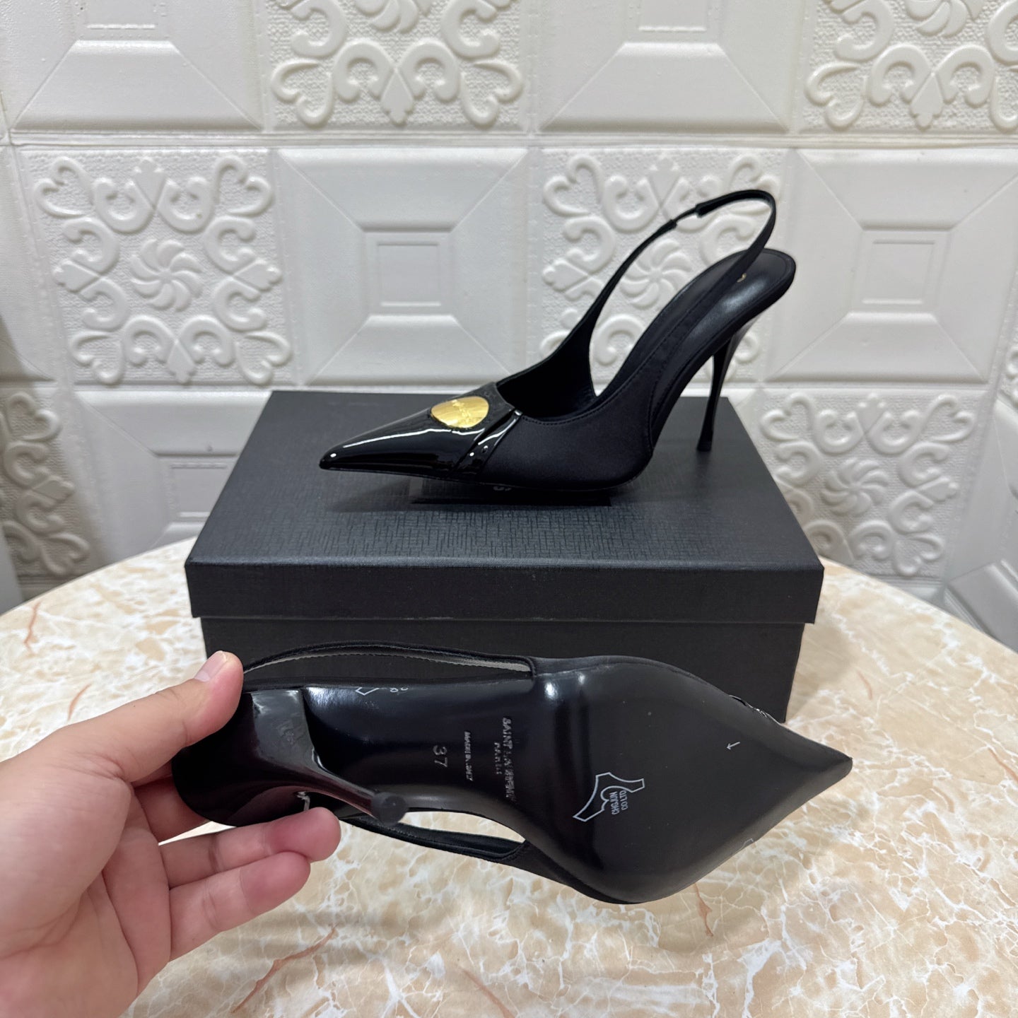 26FW New YSL Logo High Heels 👠(height: 10.5cm)