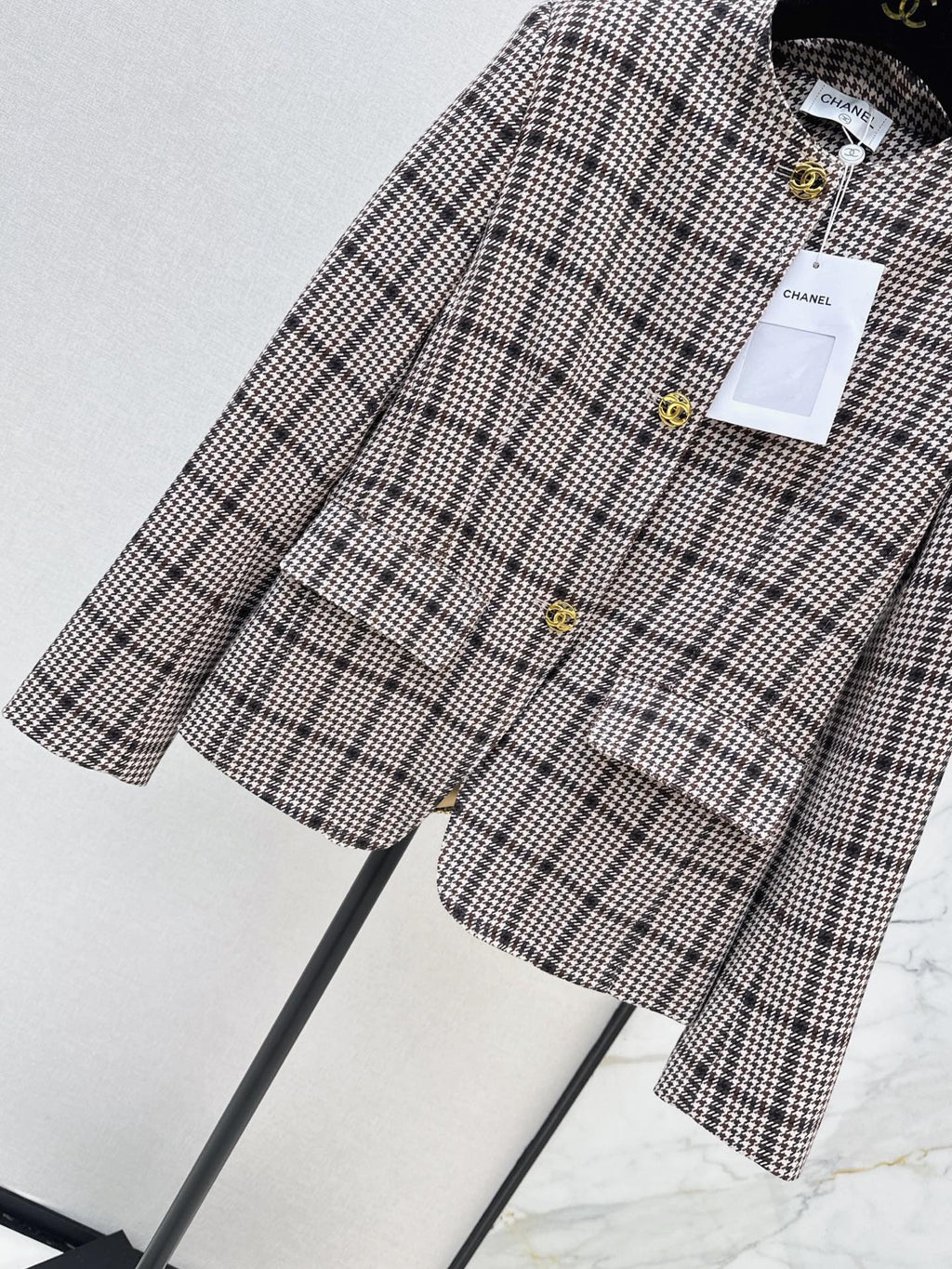 26FW New Plaid Crew-Neck Knit Jacket 🤎