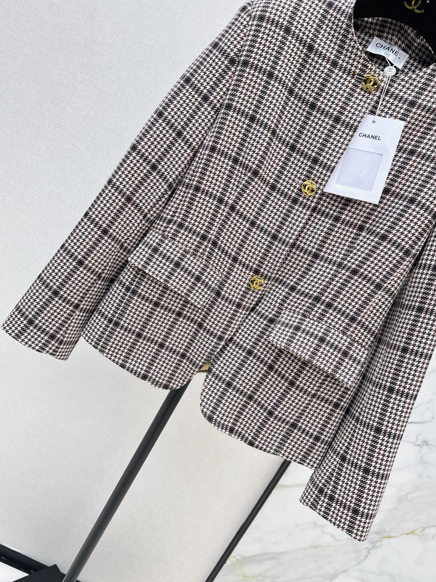 26FW New Plaid Crew-Neck Knit Jacket 🤎