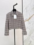 26FW New Houndstooth Cropped Lapel Jacket 🤎
