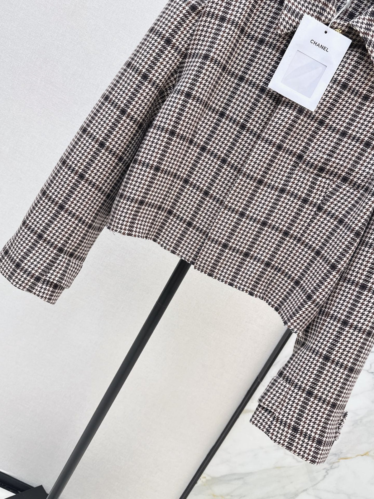 26FW New Houndstooth Cropped Lapel Jacket 🤎