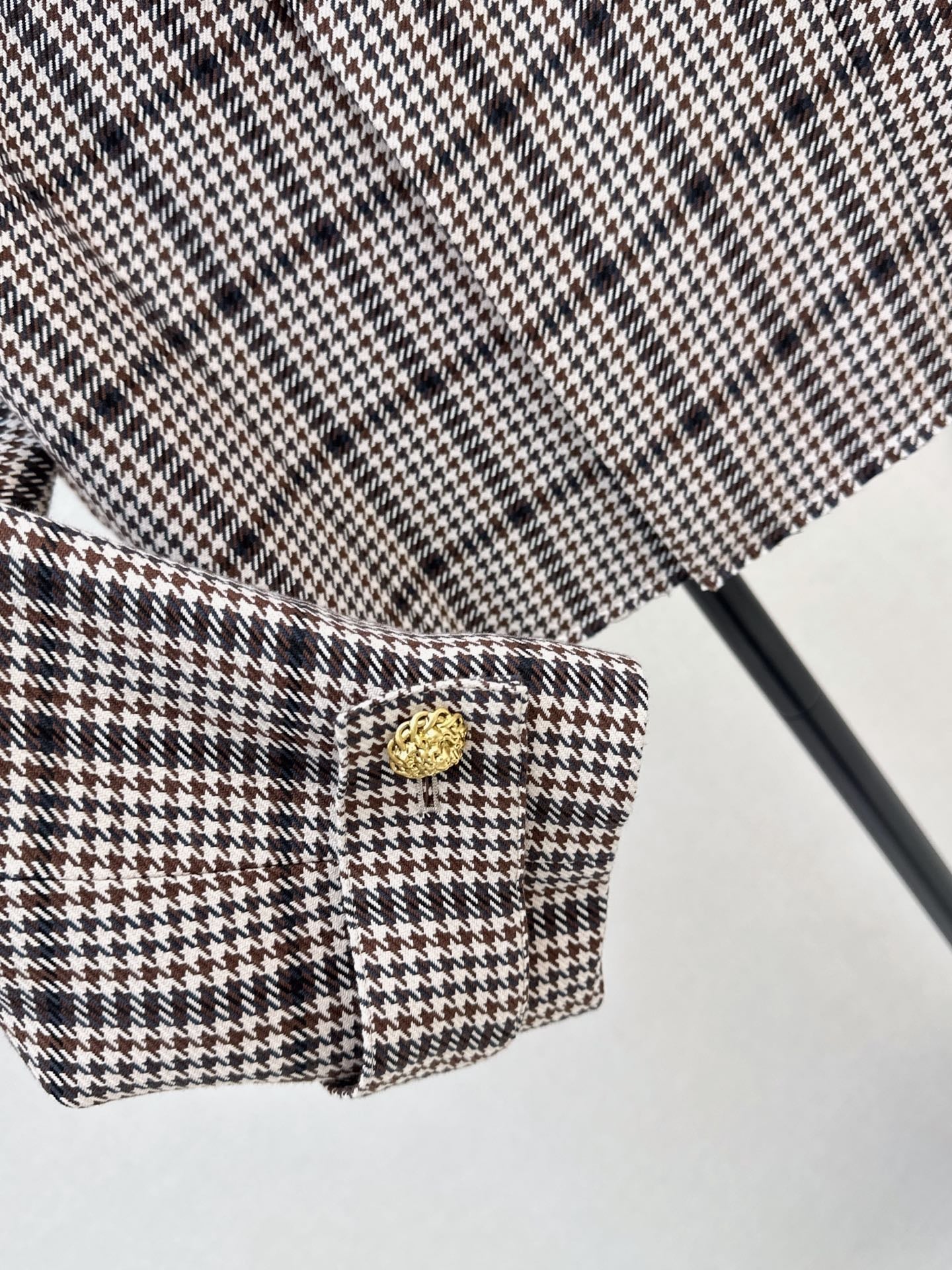26FW New Houndstooth Cropped Lapel Jacket 🤎