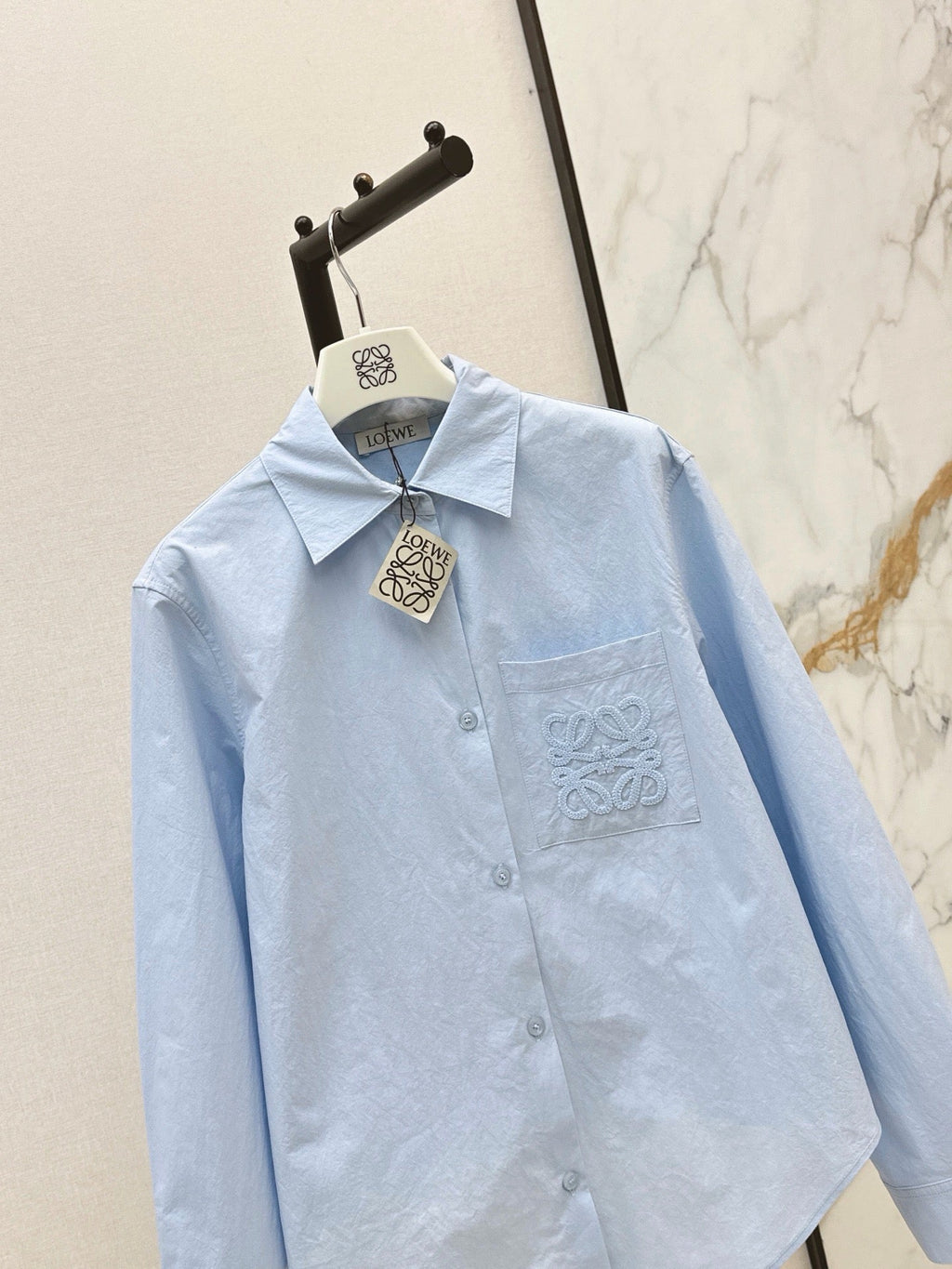 26FW New Classic Logo Embroidered Collared Shirt 🩵