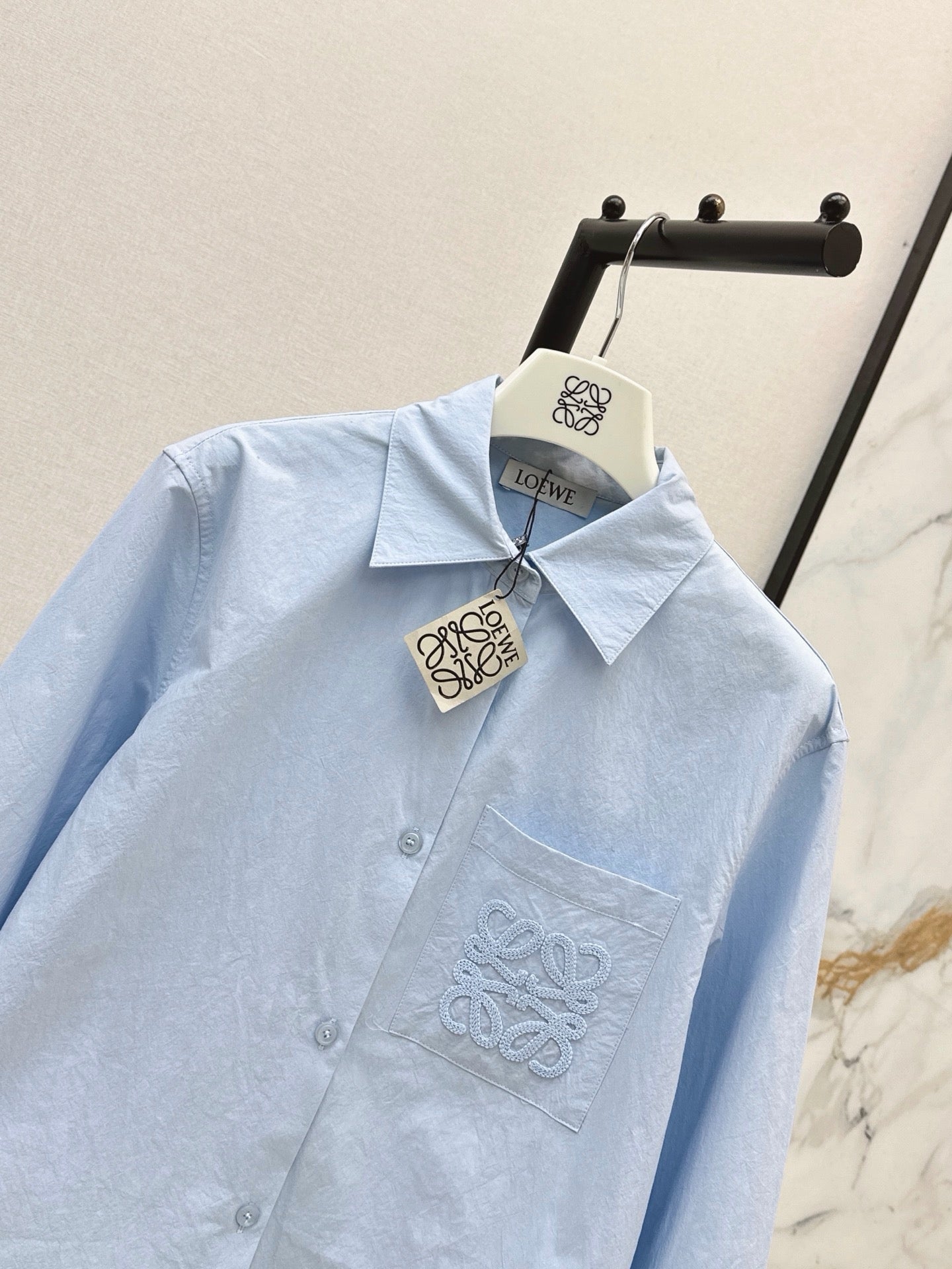 26FW New Classic Logo Embroidered Collared Shirt 🩵