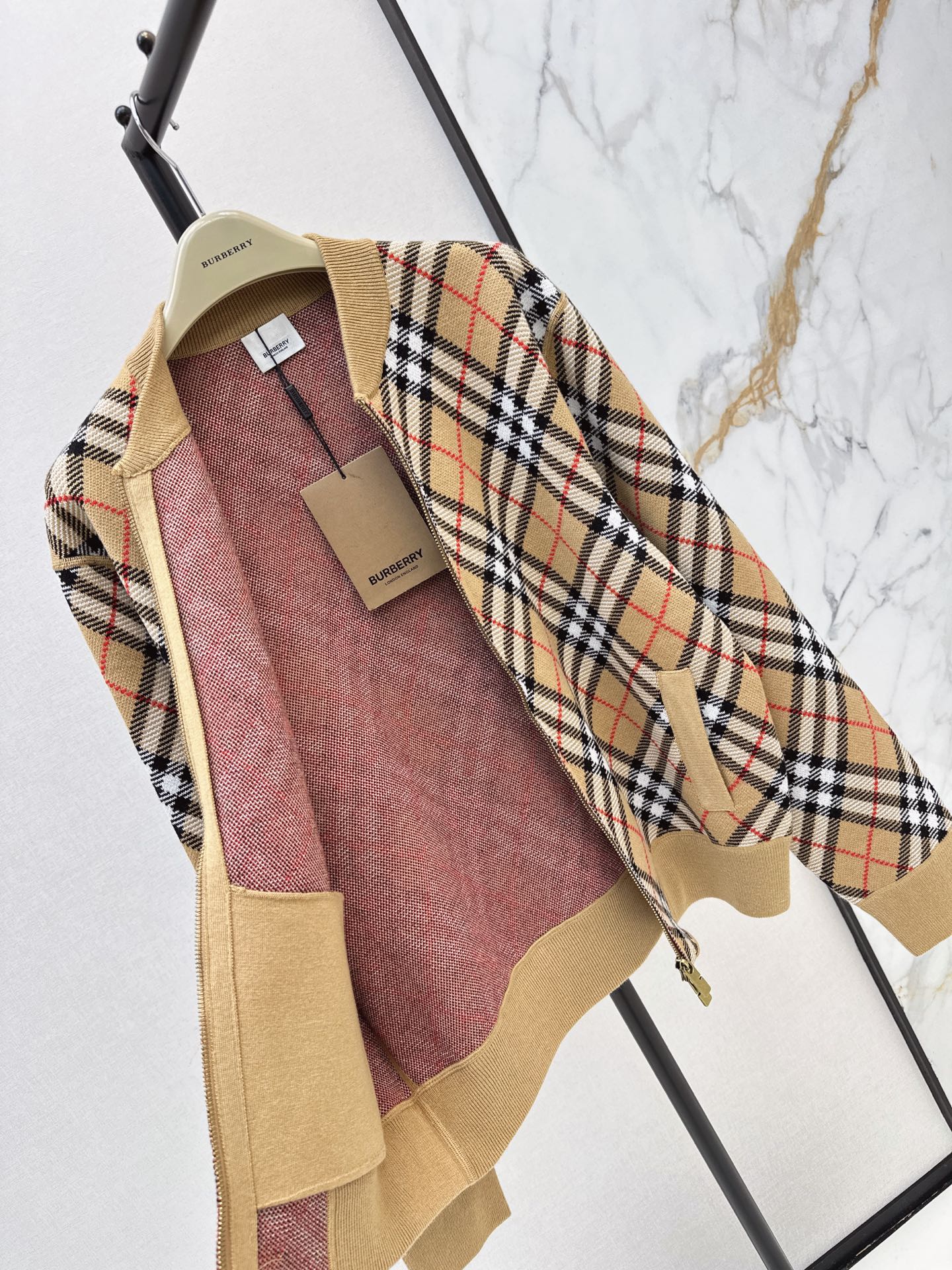 26FW New Plaid Stand-Collar Knit Cardigan 🖤