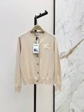 26FW New Jacquard Equestrian Knight Crew-Neck Button-Up Cardigan 💕