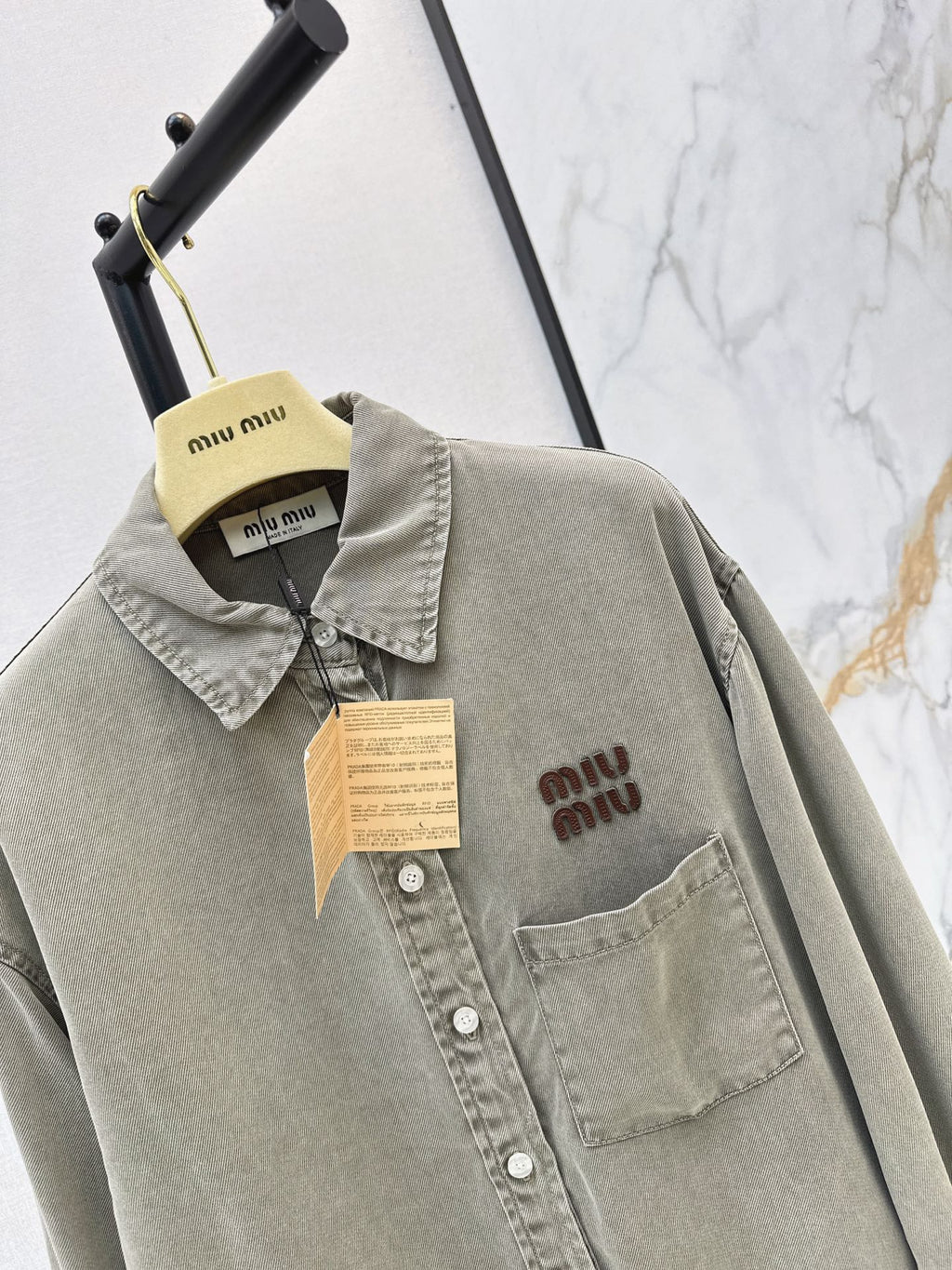 26FW New Denim Shirt with Contrasting Letter Logo Embroidery 🤍