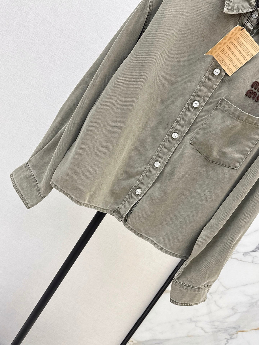 26FW New Denim Shirt with Contrasting Letter Logo Embroidery 🤍