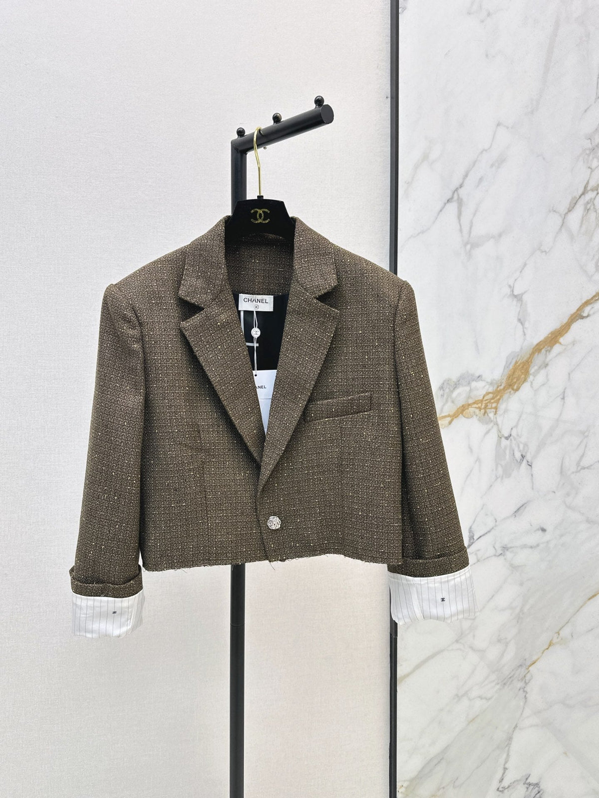 26FW New Runway-Style Cropped Knit Jacket 🤎