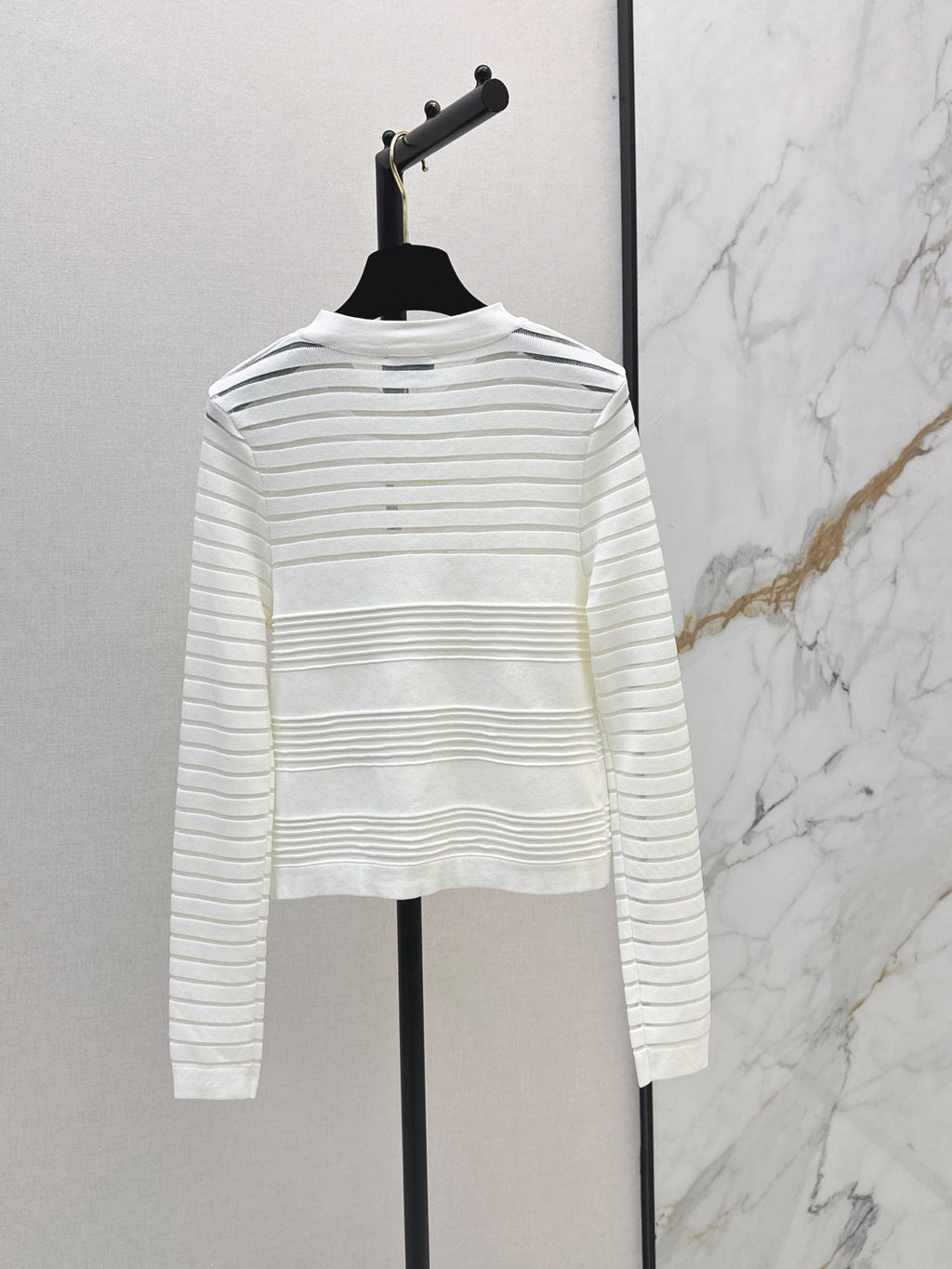 26FW New Striped Jacquard Crew-Neck Cardigan 🖤