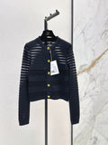 26FW New Striped Jacquard Crew-Neck Cardigan 🖤