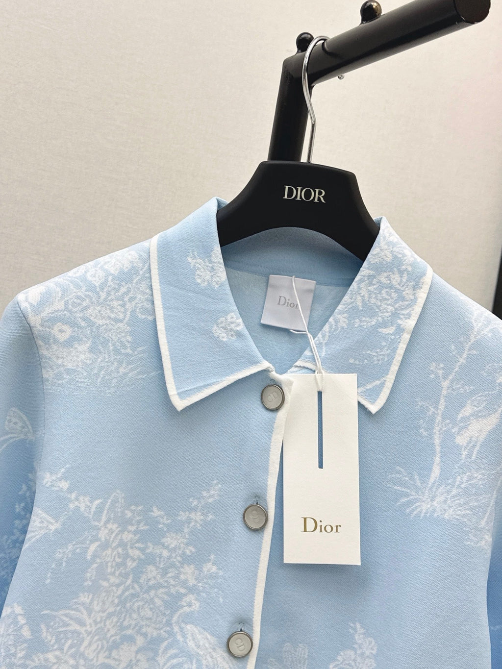 26FW New Floral Jacquard Collared Jacket 🩵