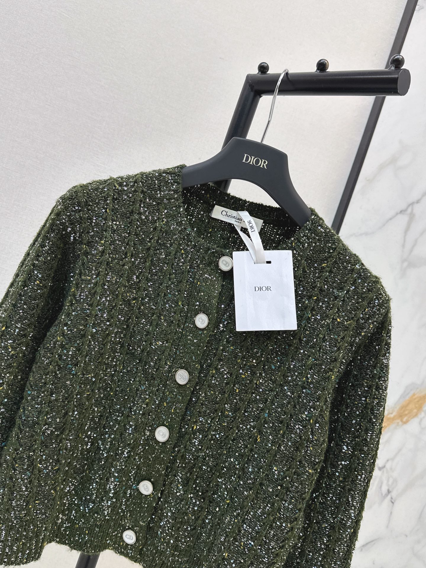🔥Highest Quality🔥26FW New Iridescent Sequin Cashmere Cardigan 🖤
