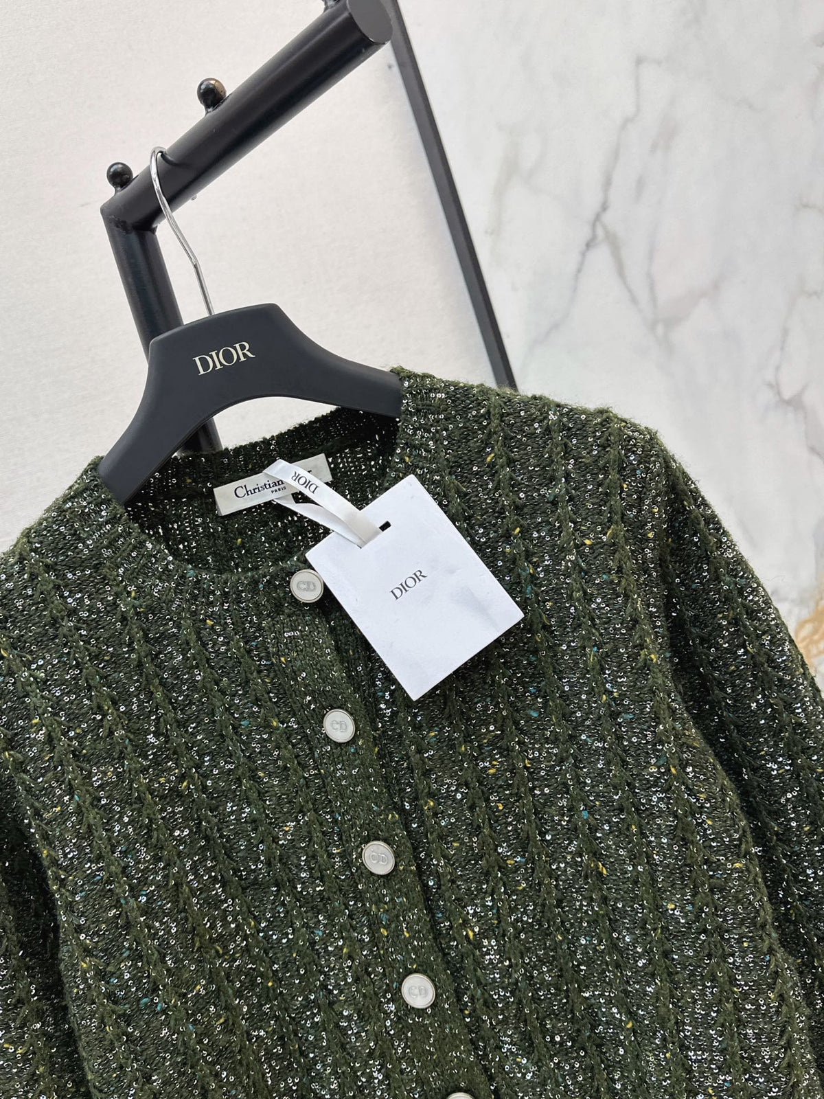 🔥Highest Quality🔥26FW New Iridescent Sequin Cashmere Cardigan 🖤