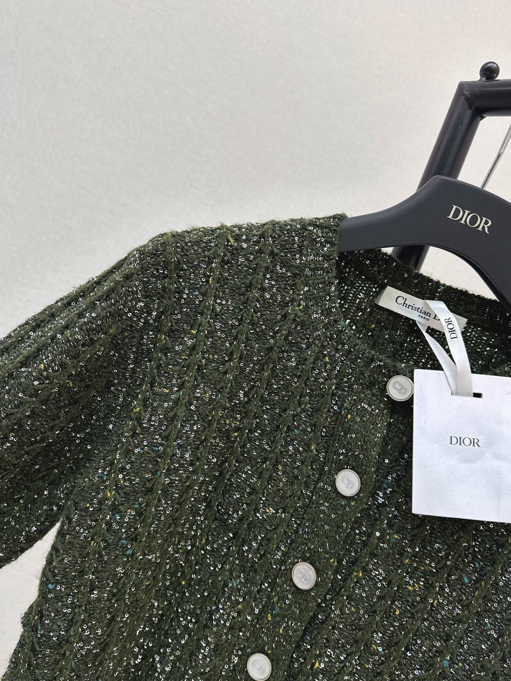 🔥Highest Quality🔥26FW New Iridescent Sequin Cashmere Cardigan 🖤