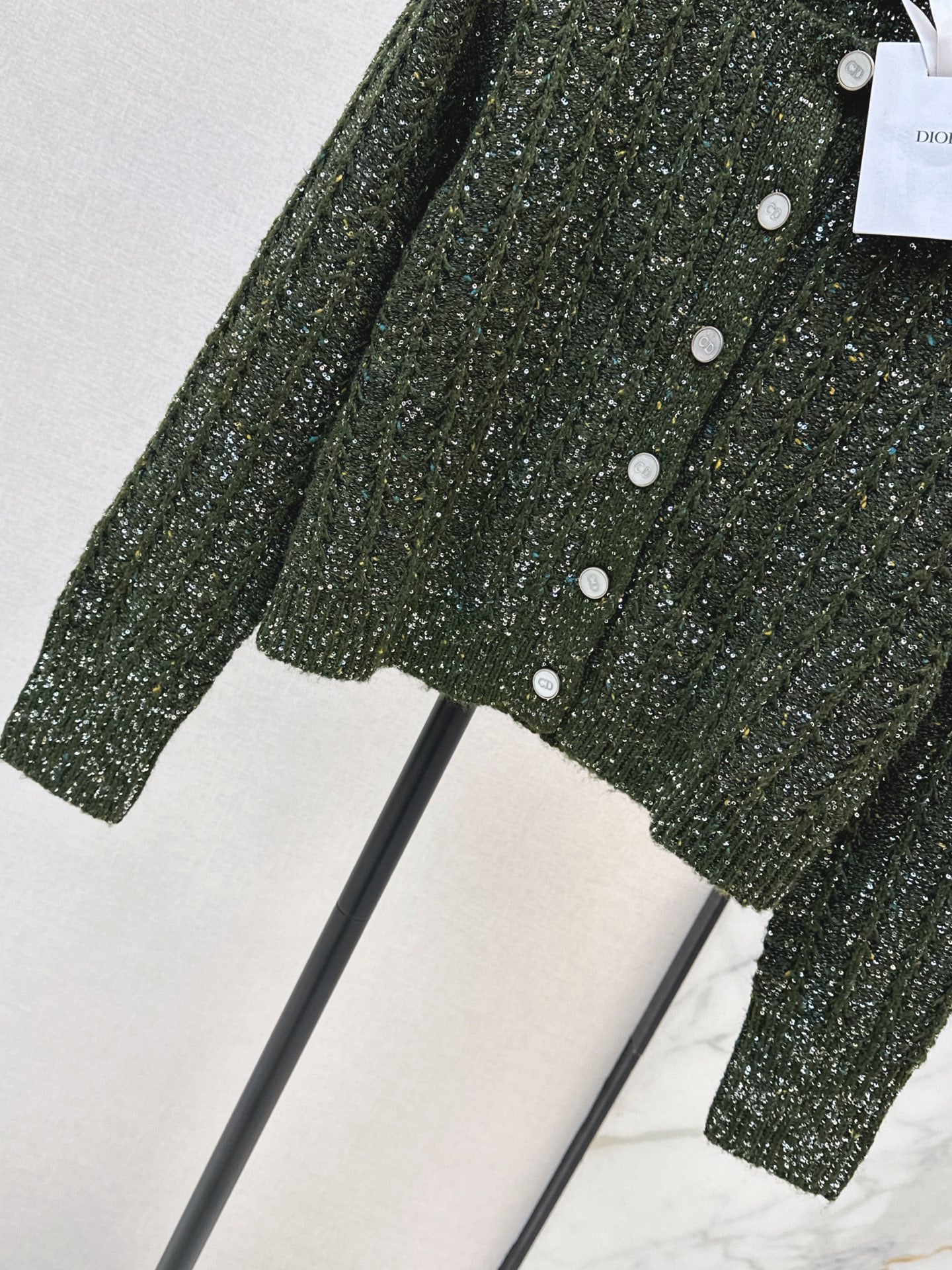 🔥Highest Quality🔥26FW New Iridescent Sequin Cashmere Cardigan 🖤