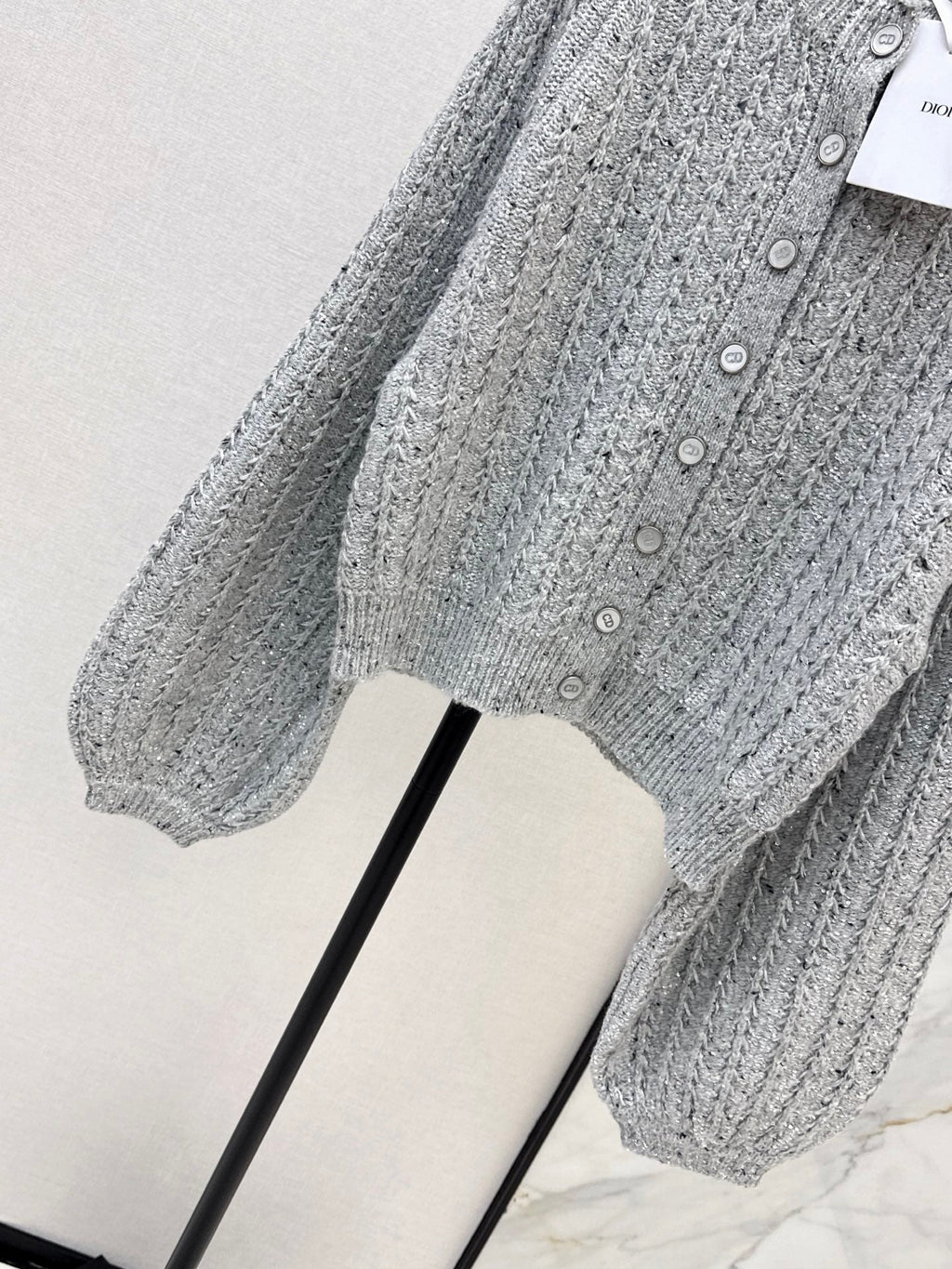 🔥Highest Quality🔥26FW New Premium Grey Iridescent Sequin Cardigan 🩶