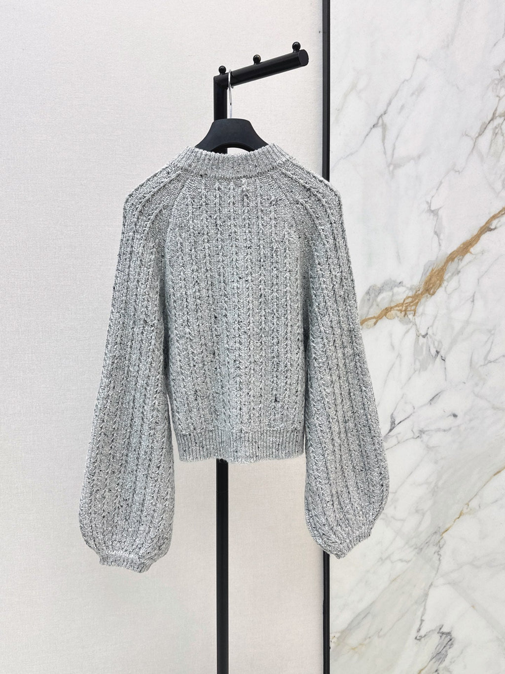 🔥Highest Quality🔥26FW New Premium Grey Iridescent Sequin Cardigan 🩶