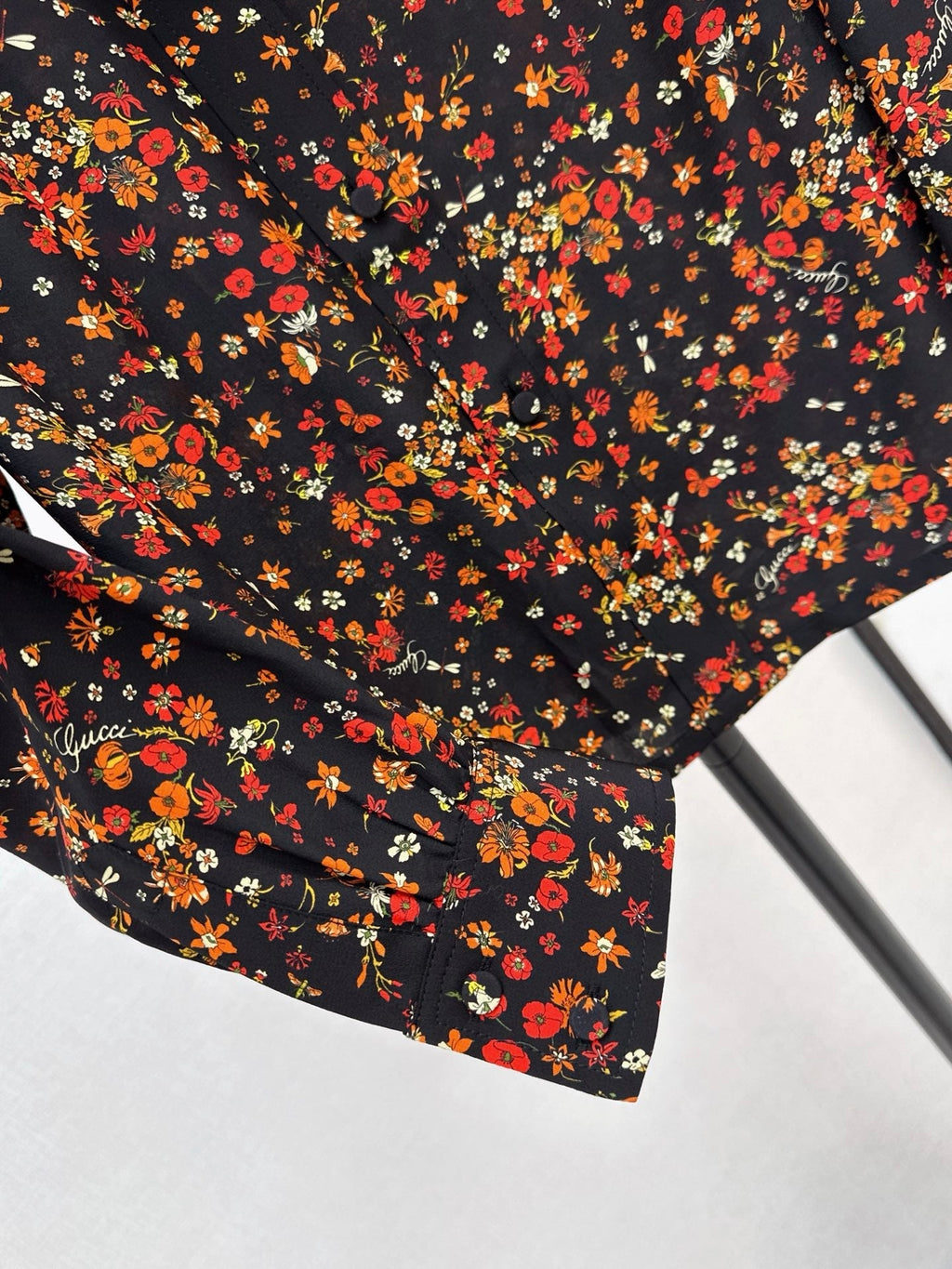 🔥Highest Quality🔥26FW New Floral Shirt with Ribbon Ties 🖤