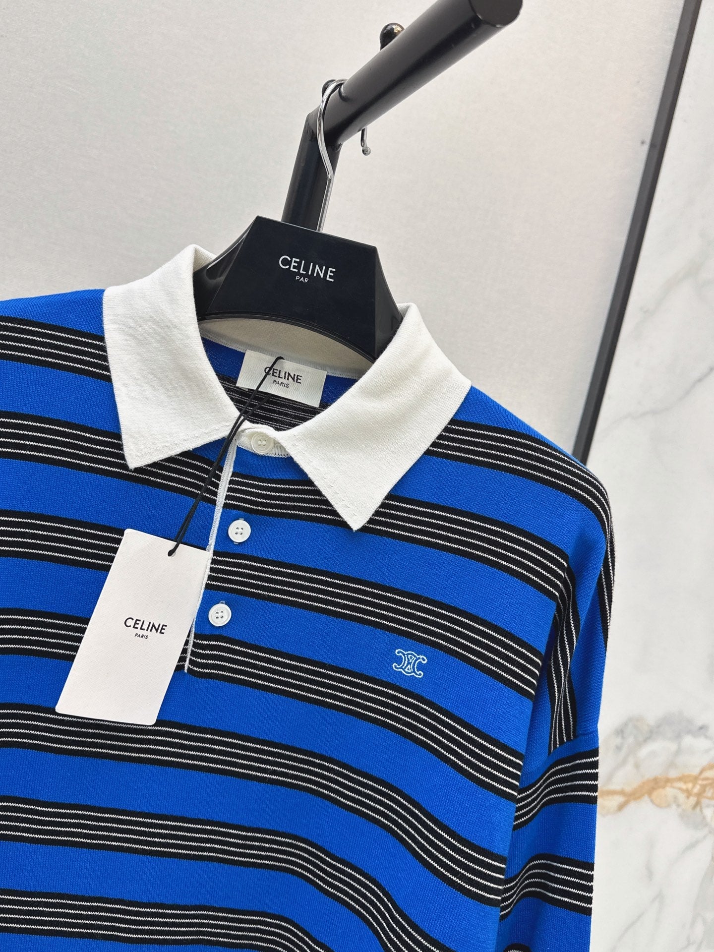 26FW New Striped Long-Sleeve Knit Polo 🩵