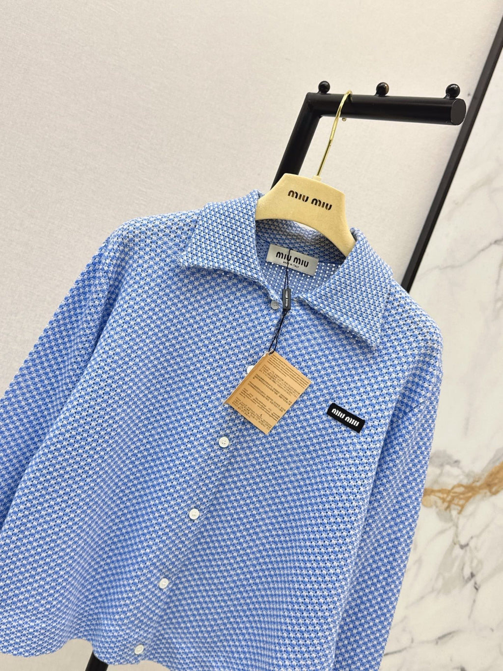 26FW New Blue Plaid Knit Cardigan 🩵