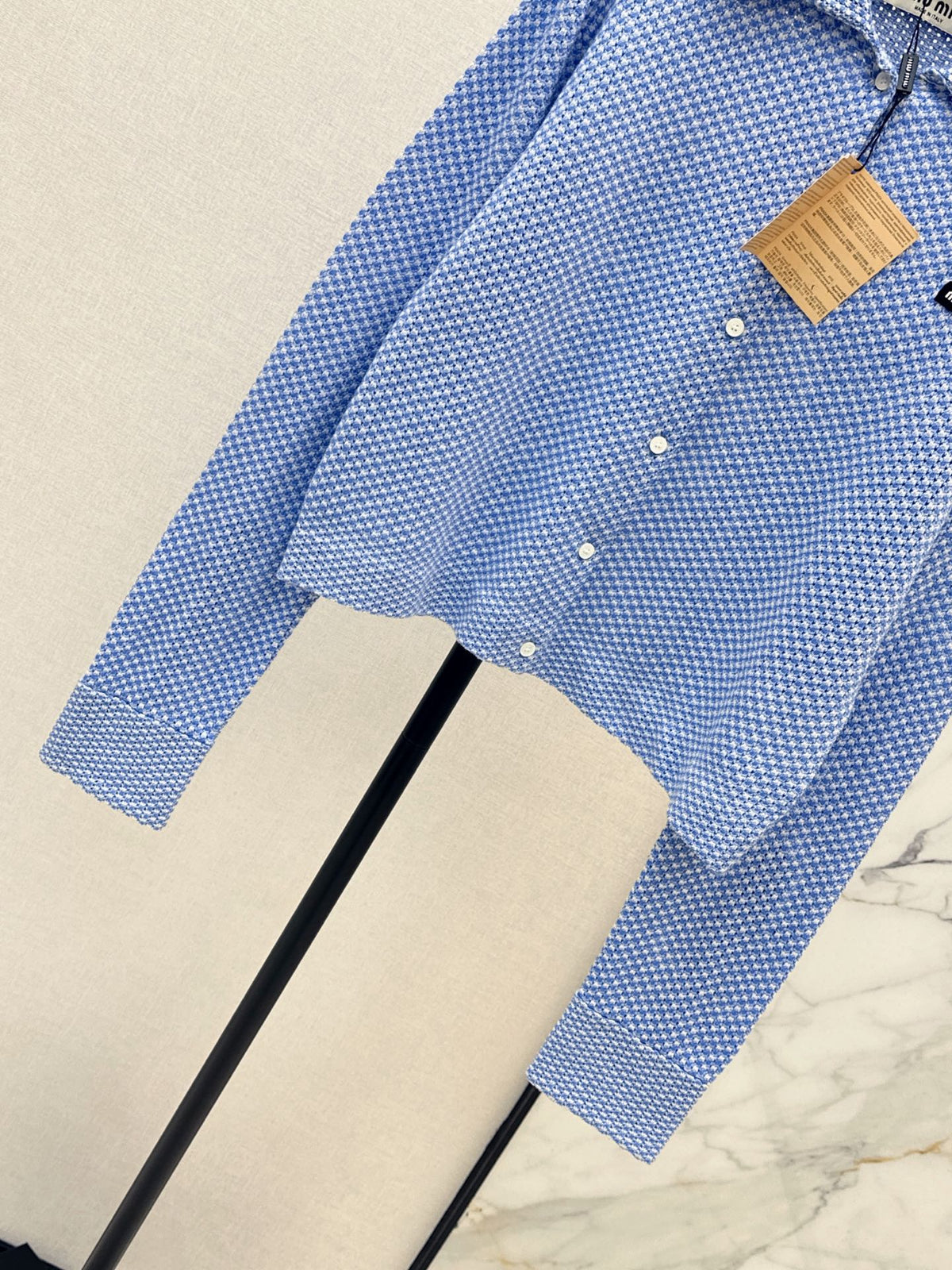 26FW New Blue Plaid Knit Cardigan 🩵