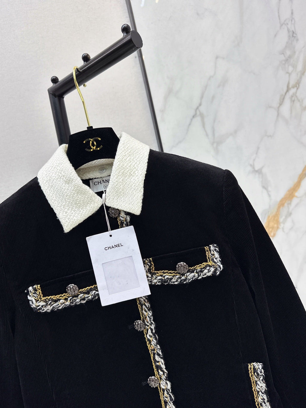 26FW New Color-Block Corduroy Jacket with Detachable Collar 🖤