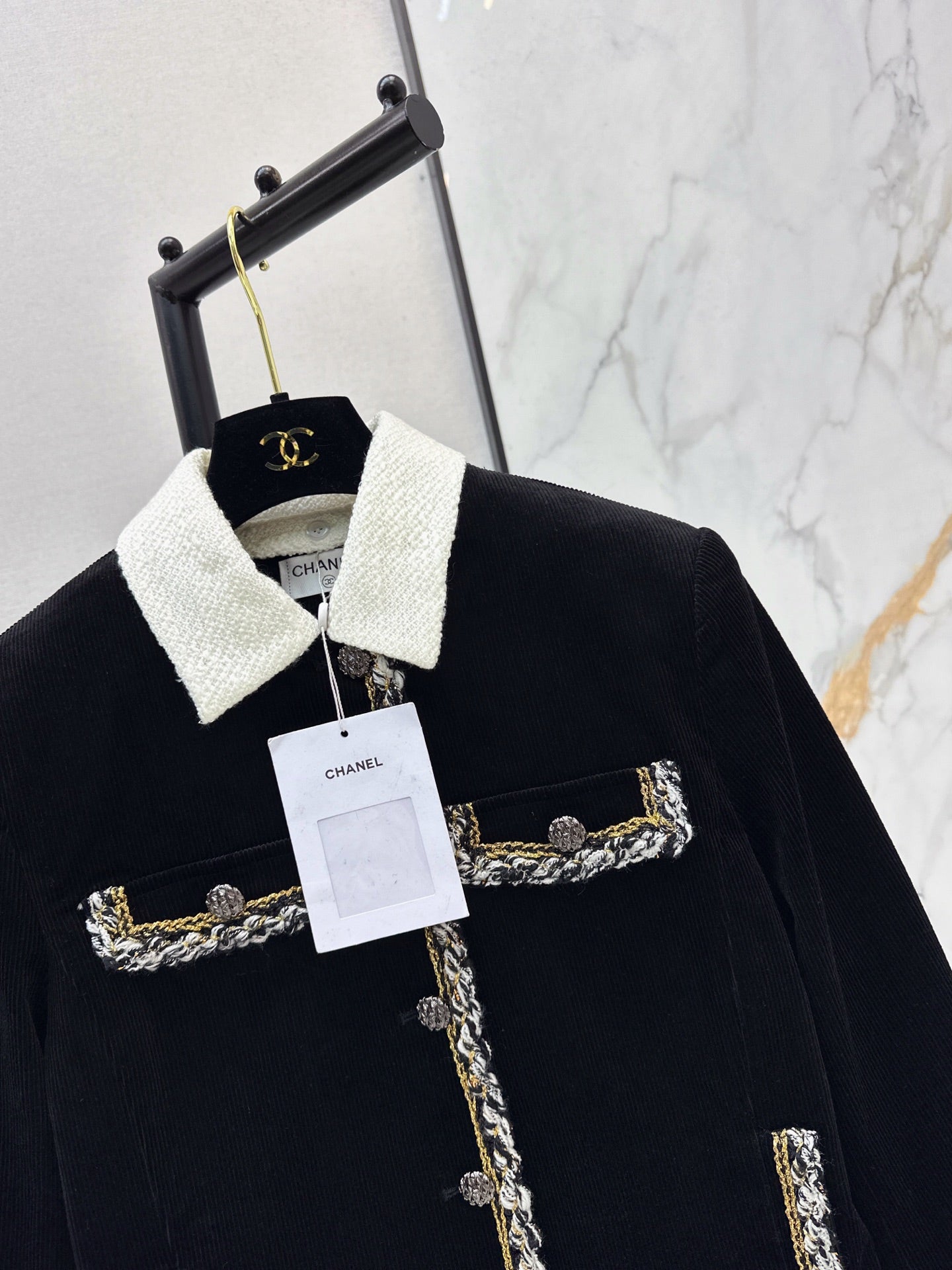 26FW New Color-Block Corduroy Jacket with Detachable Collar 🖤