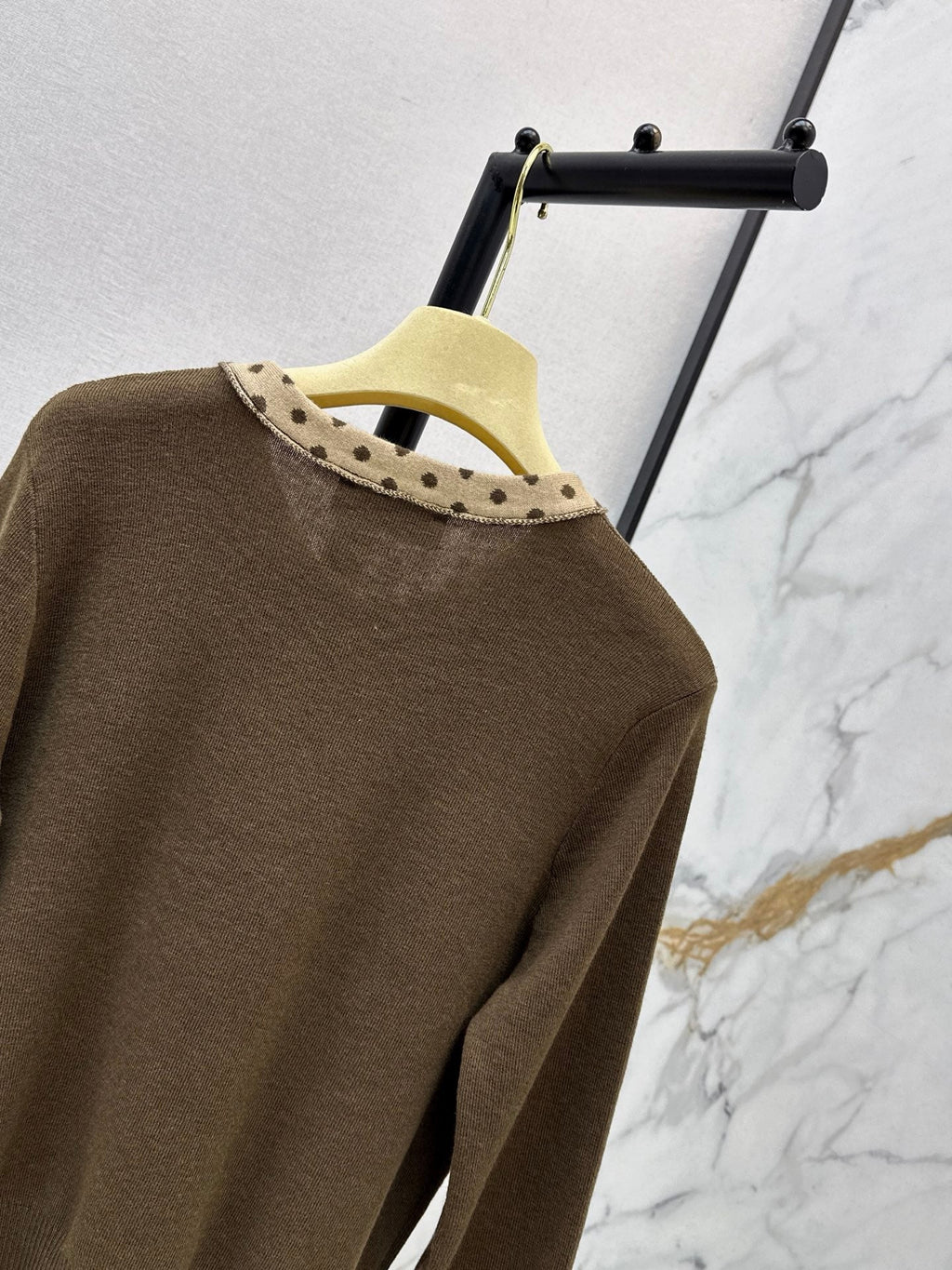26FW New Bow-Tie V-Neck Cropped Knit Top 🩵