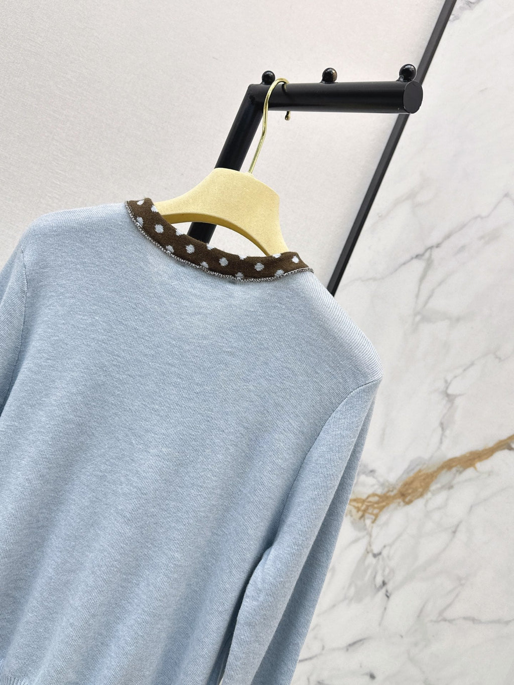 26FW New Bow-Tie V-Neck Cropped Knit Top 🩵