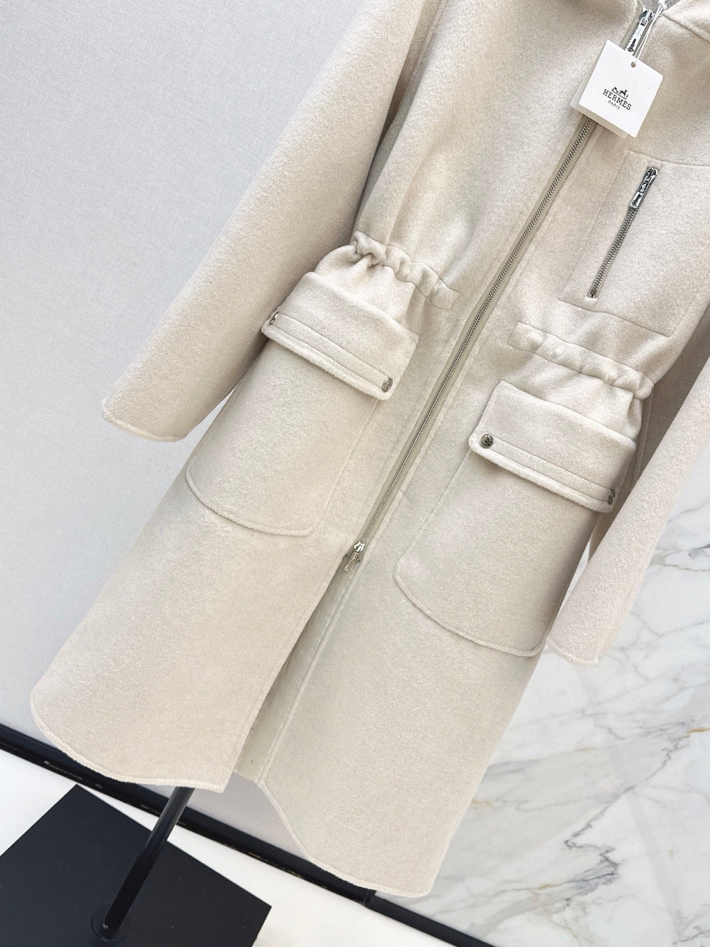 26FW New Reversible Cashmere Long Hooded Coat with Drawstring Waist 🖤