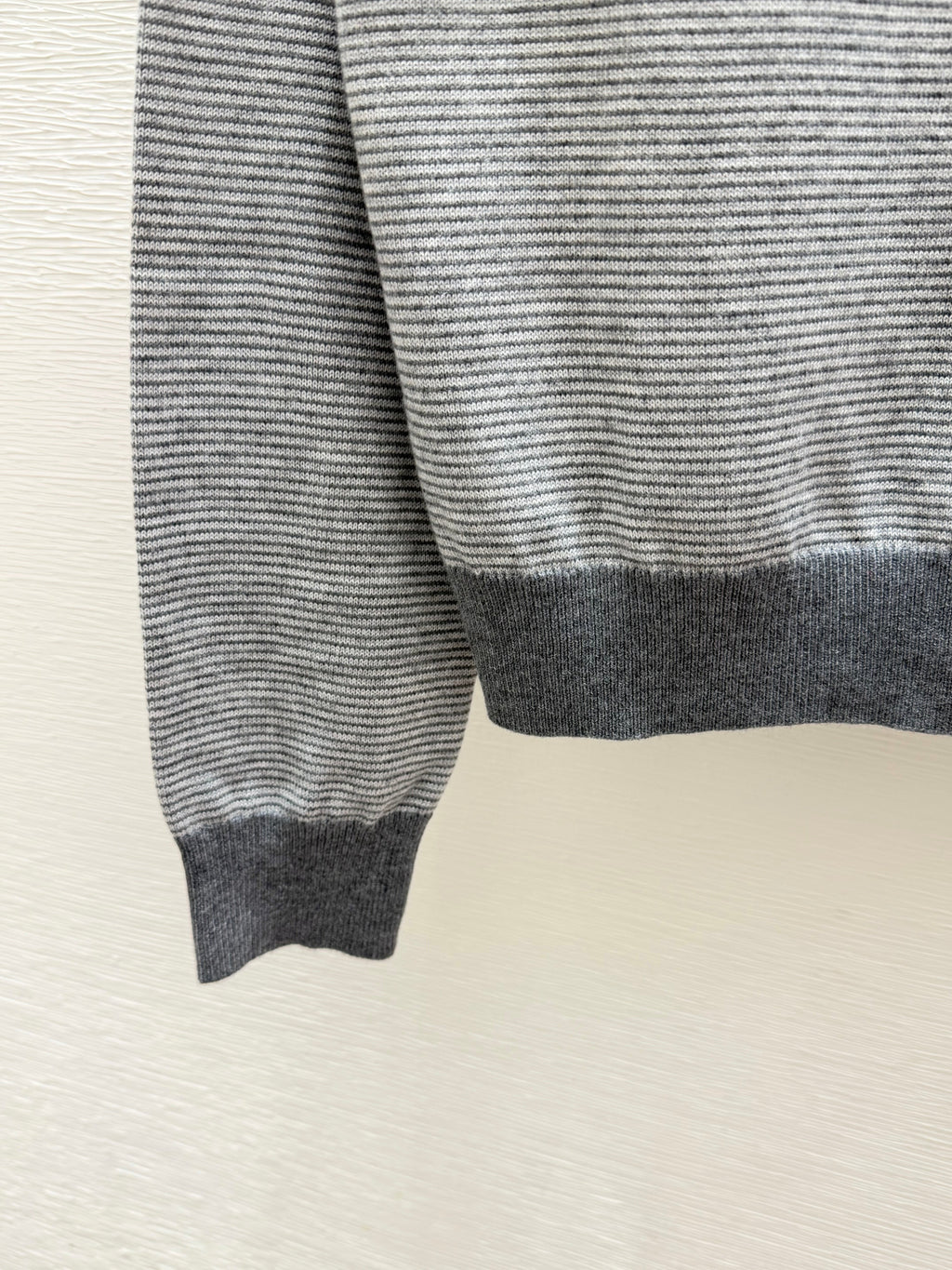 26FW New Color-Block Striped Long-Sleeve Sweater with Collar