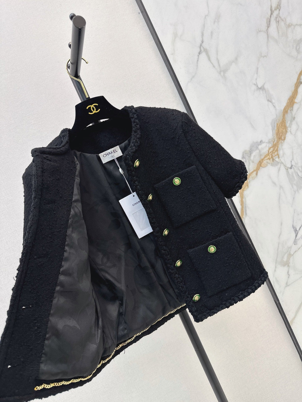 26FW New Knit Crew-Neck Short-Sleeve Jacket with Four Pockets 🖤