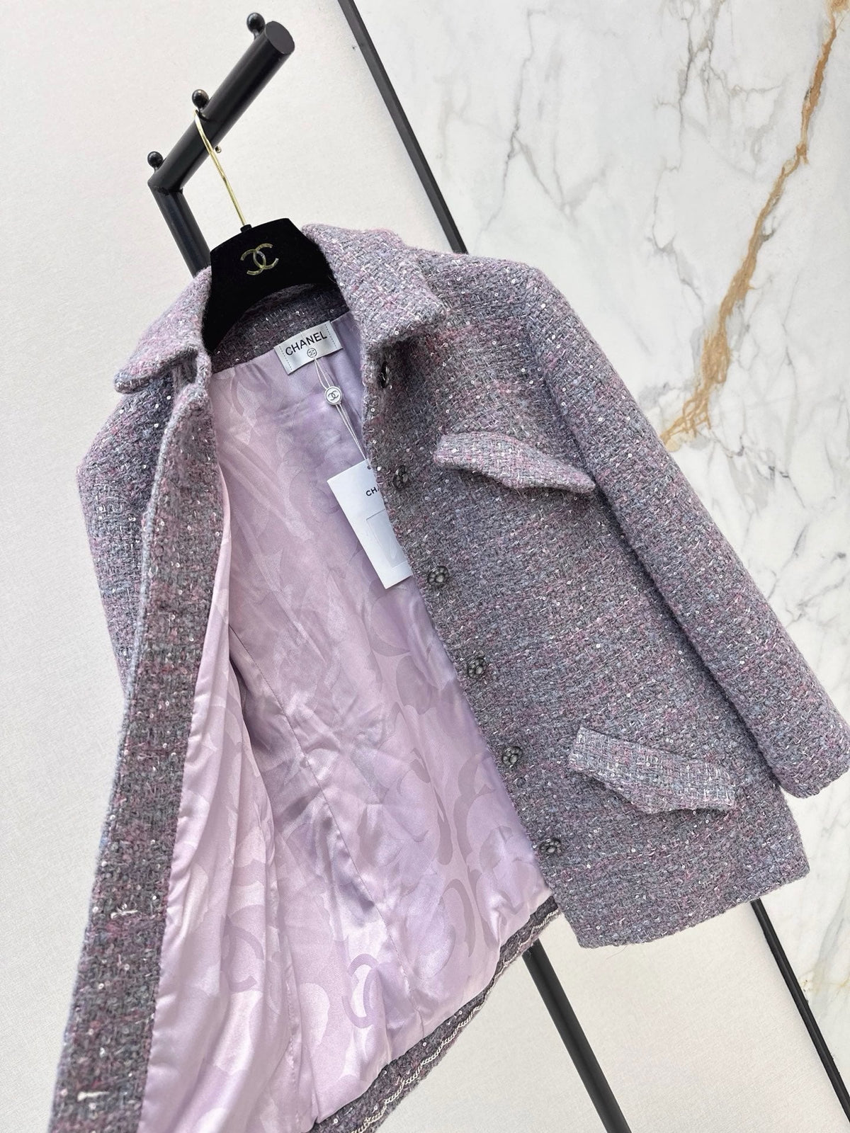 🔥Highest Quality🔥26FW New Mid-Length Lapel Knit Jacket 💜
