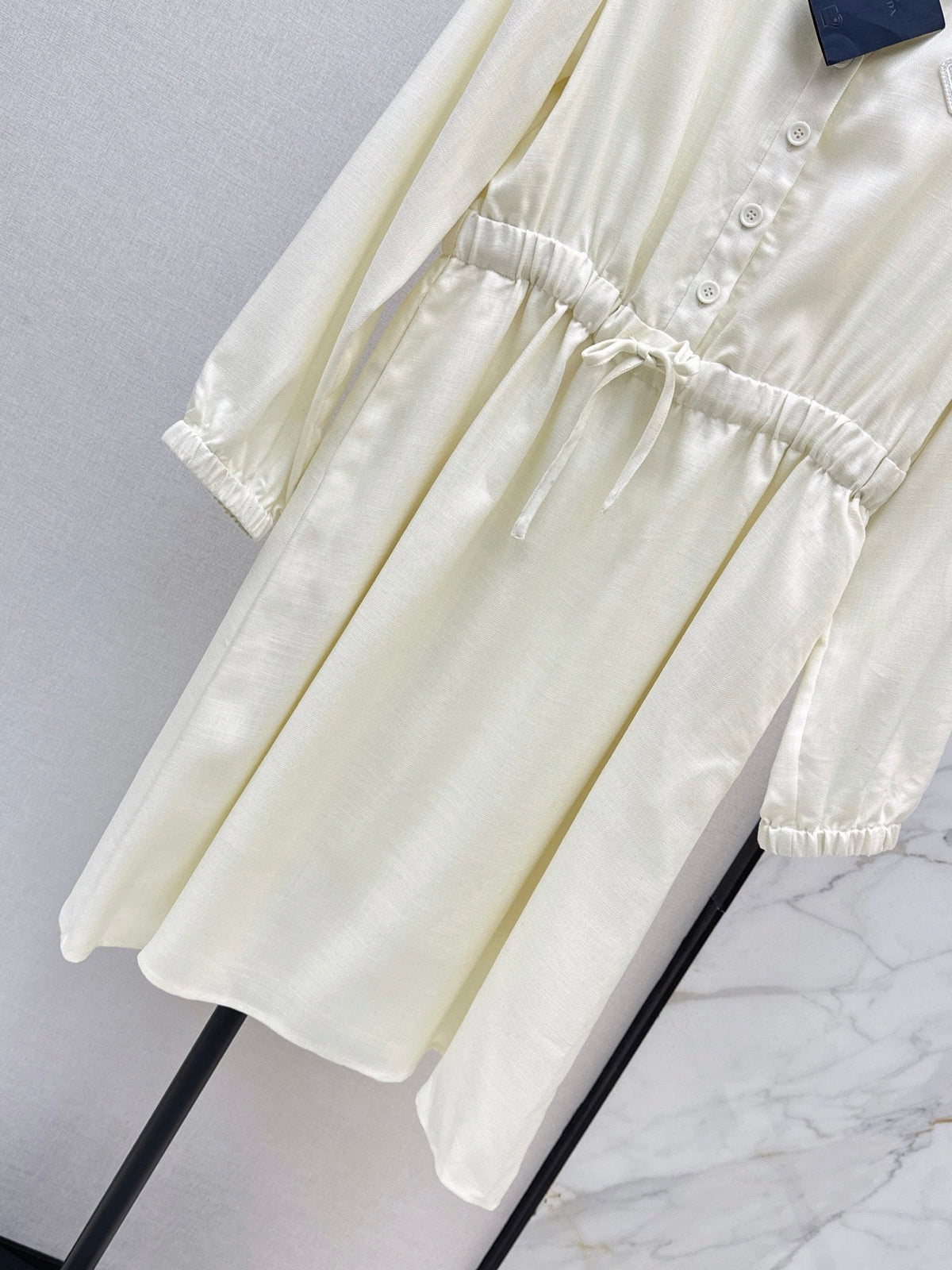 26FW New Elastic-Waist Dress with Triangle Logo Detail 🤍