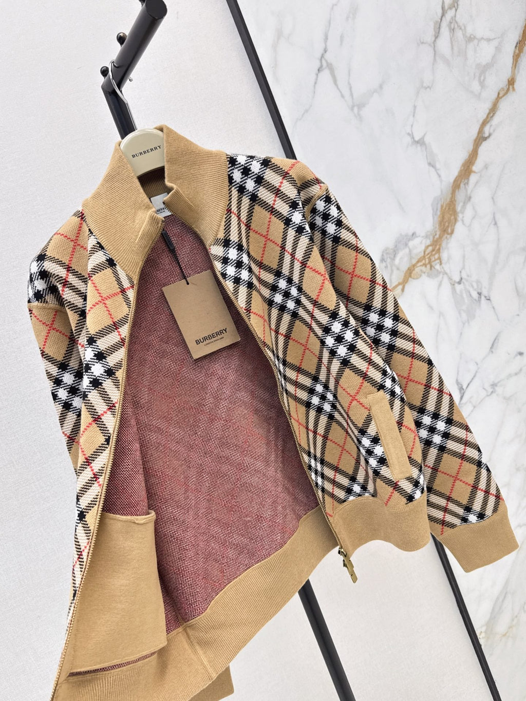 26FW New Vintage Plaid Knit Zip-Up Jacket 🤎