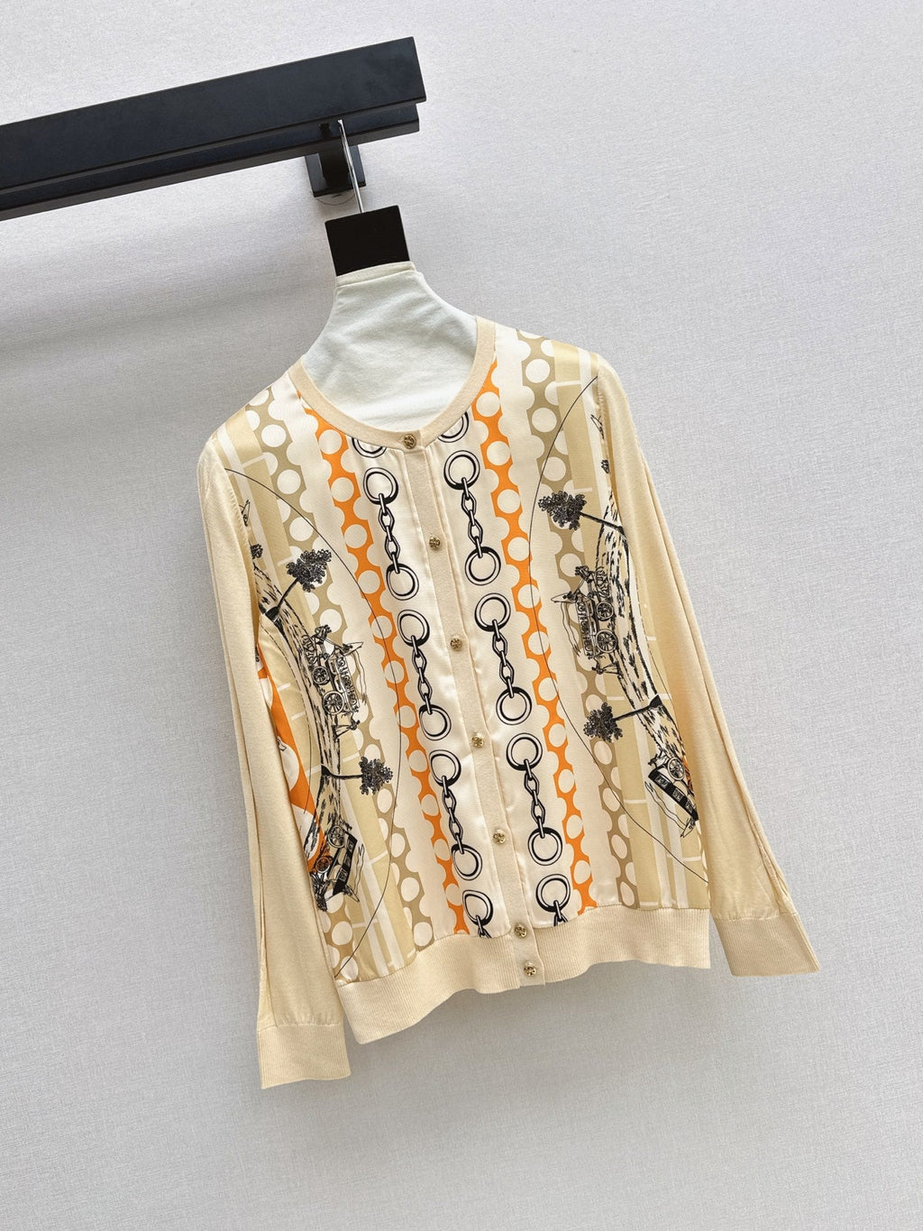 26FW New Long-Sleeve Knit Cardigan with Mixed Prints 🖤