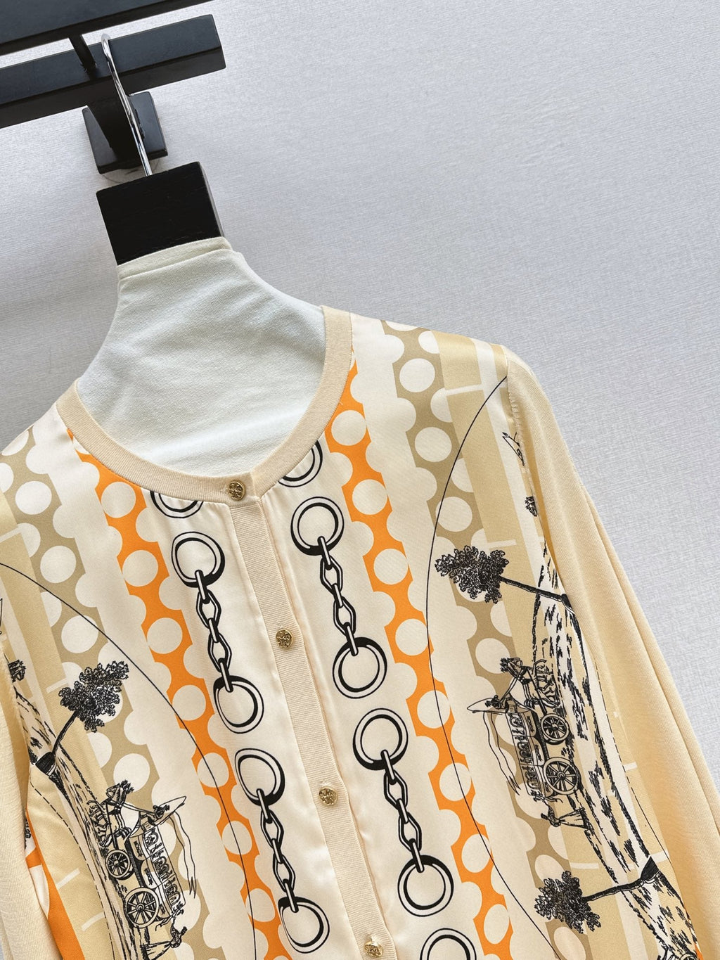 26FW New Long-Sleeve Knit Cardigan with Mixed Prints 🖤