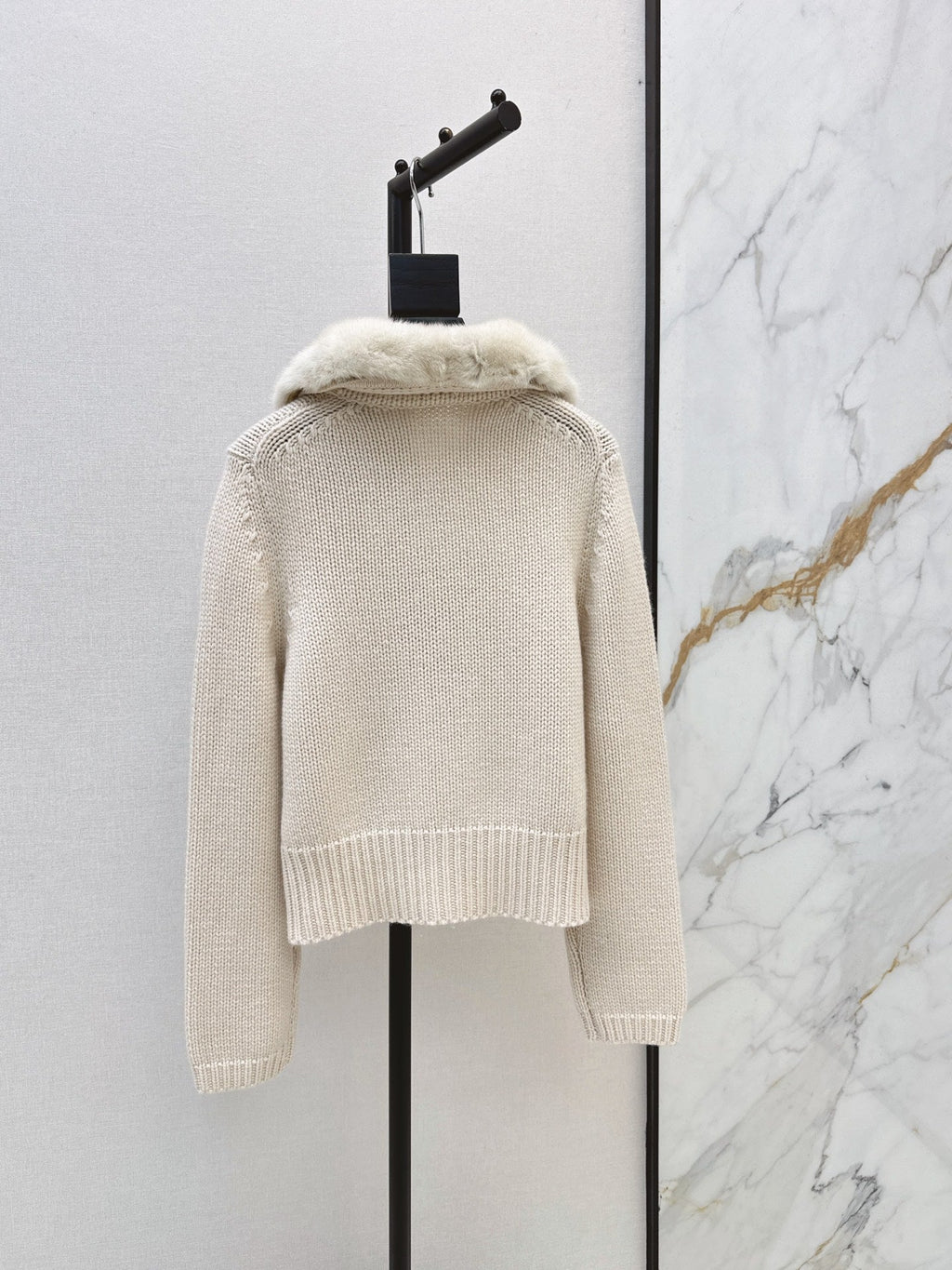 🔥Highest Quality🔥26FW New Cashmere Cardigan with Detachable Mink Collar 🖤