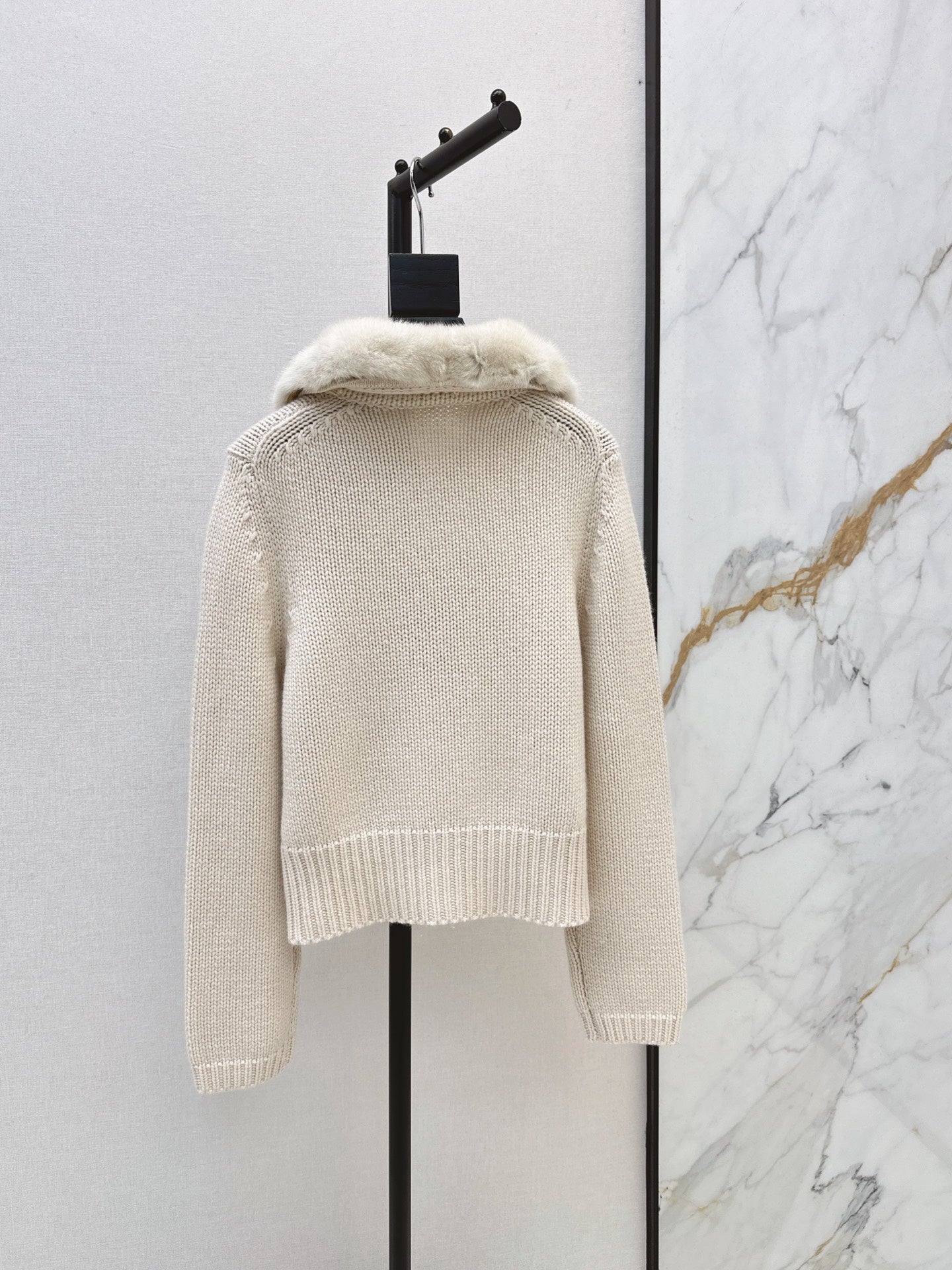 🔥Highest Quality🔥26FW New Cashmere Cardigan with Detachable Mink Collar 🖤