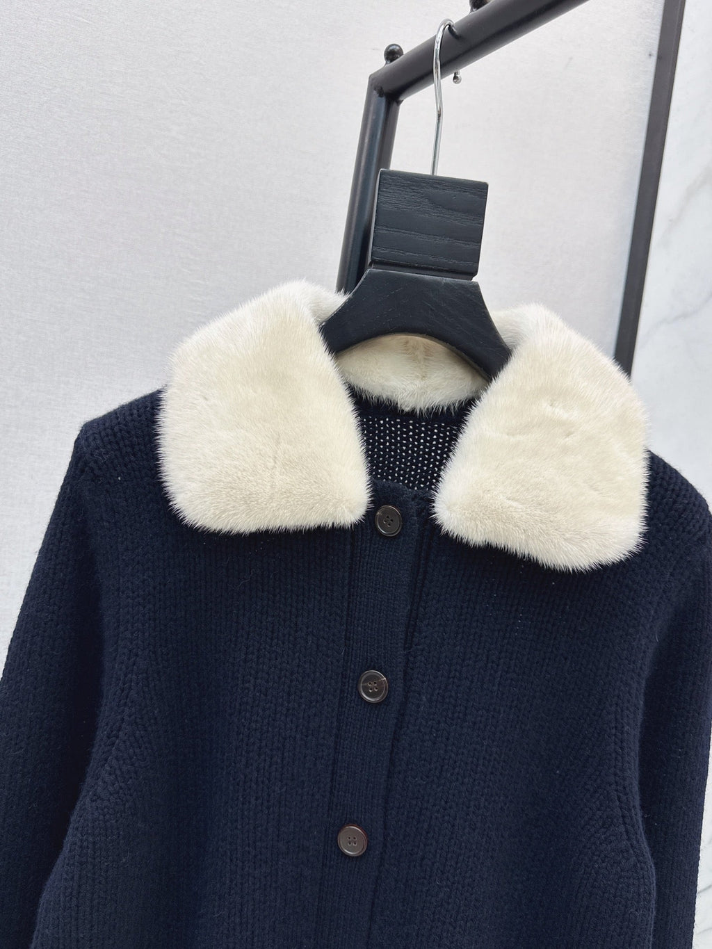 🔥Highest Quality🔥26FW New Cashmere Cardigan with Detachable Mink Collar 🖤