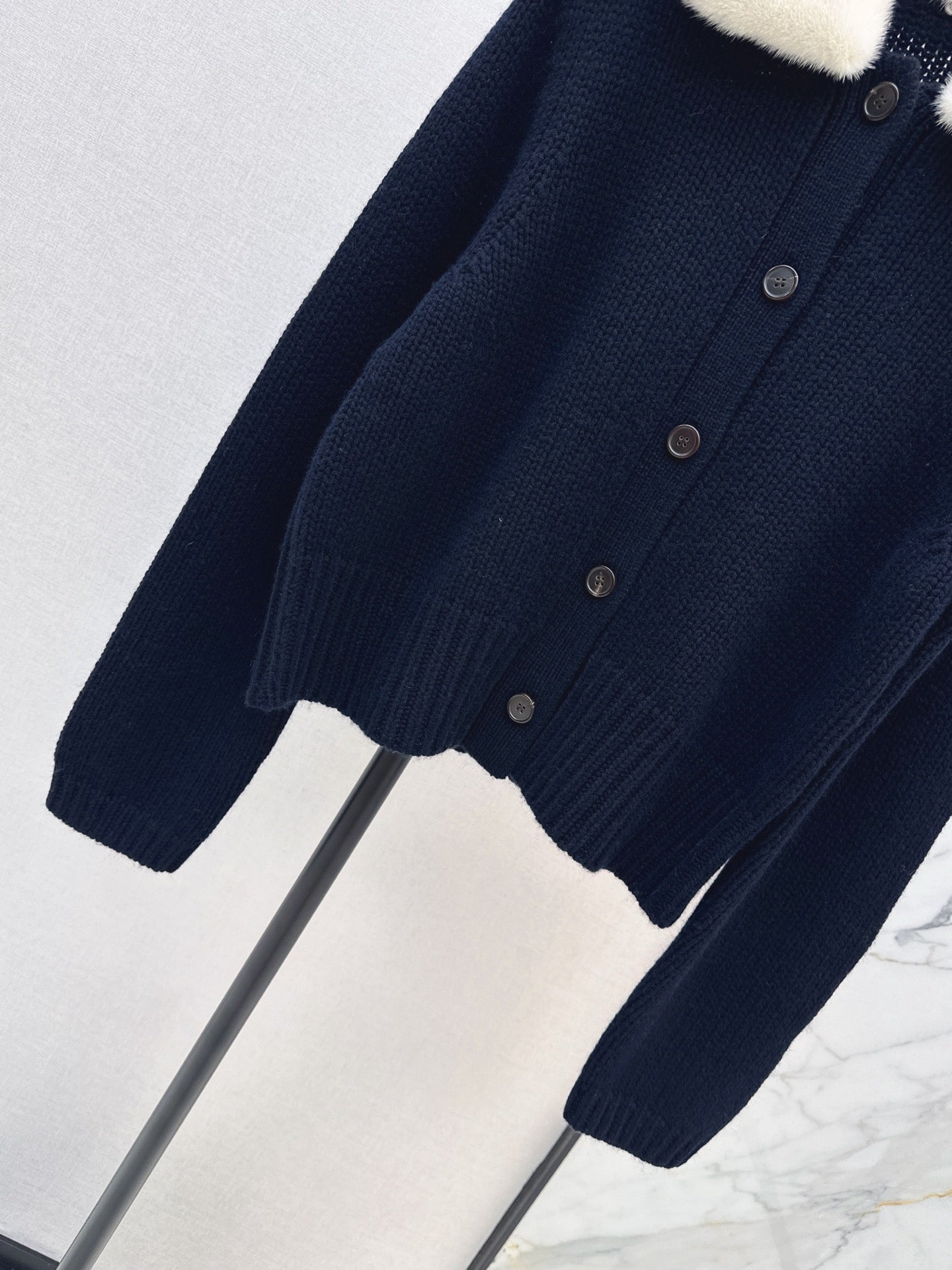 🔥Highest Quality🔥26FW New Cashmere Cardigan with Detachable Mink Collar 🖤