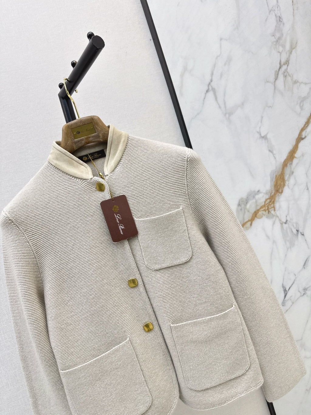🔥Highest Quality🔥26FW New: Custom-design knit jacket featuring a blend of cashmere and suede 🤎